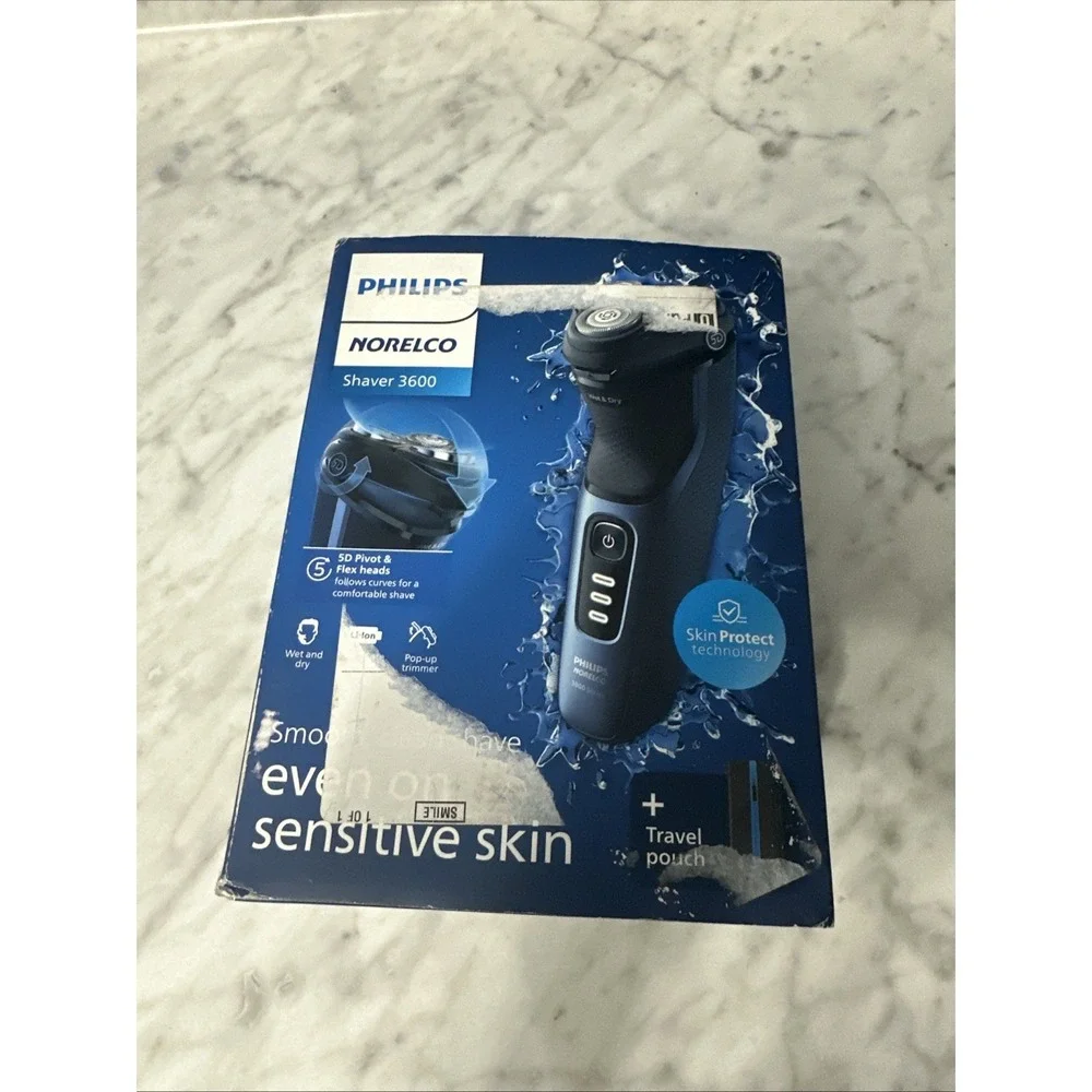 PHILIPS‎ NORELCO SHAVER 3600 S3243/91 WET/DRY RECHARGEABLE SHAVER + TRAVEL CASE